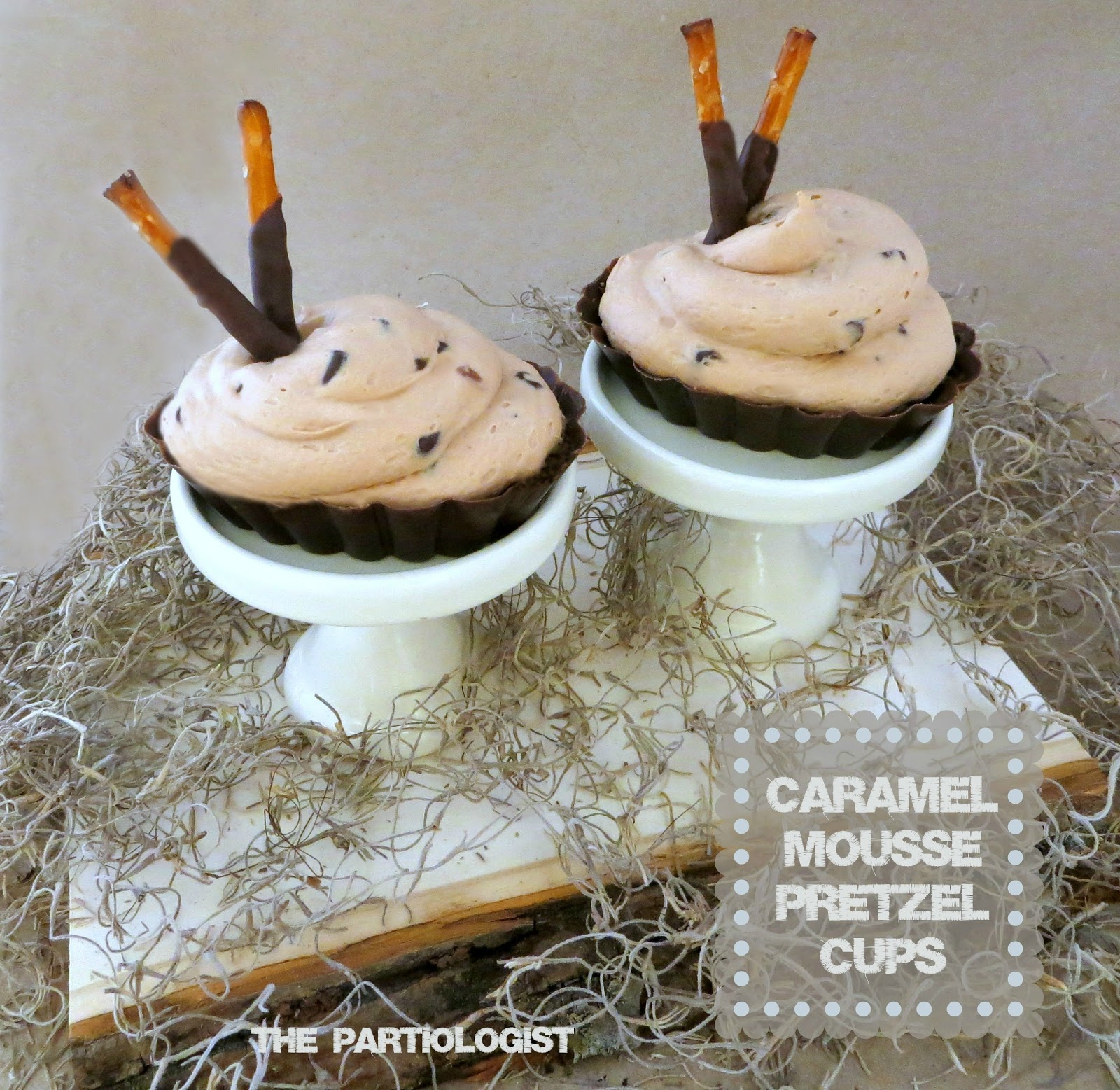 The Partiologist Caramel Mousse Pretzel Cups!