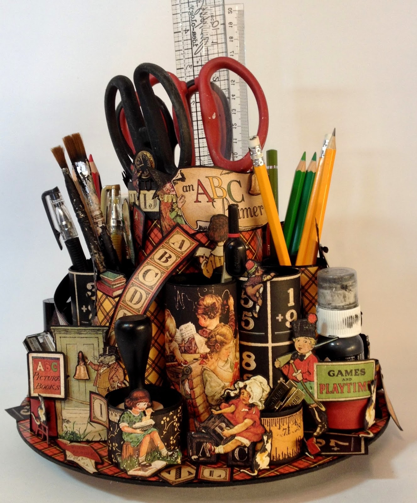 Annes Papercreations Toilet Paper Roll Spinner Desktop Organizer