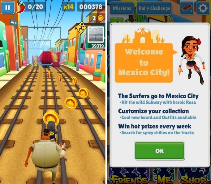 Subway Surfers Updated For WP8 Devices With World Tour In Mexico City -  MSPoweruser