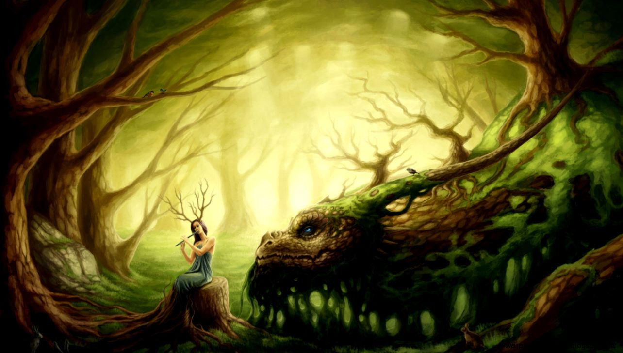 Fantasy Girl Forest Sky HD Wallpaper Fantasy Girl Forest Sky HD Wallpaper