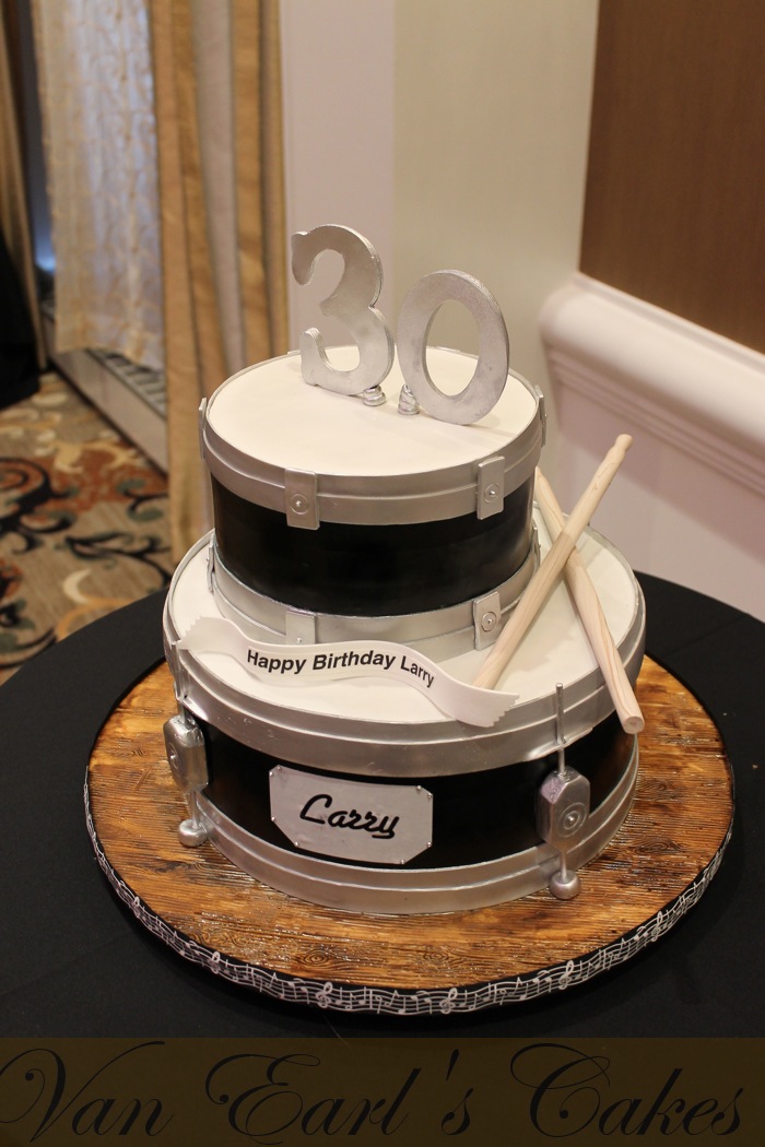 Van Earl's Cakes Happy 30th Birthday Drum Set Cake