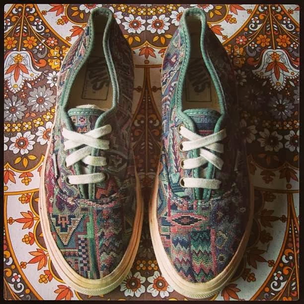 theothersideofthepillow: vintage VANS native tribal tapestry AUTHENTIC  style #44 MADE IN USA 90's floral  retro abc mart japan rug aztec print