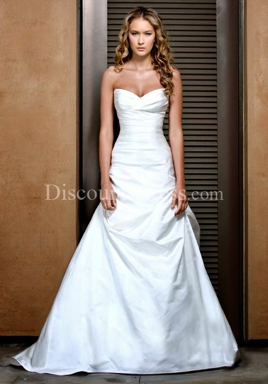 Princess Strapless Cotton Satin Lace and Organza Semi-Cathedral wedding Dress