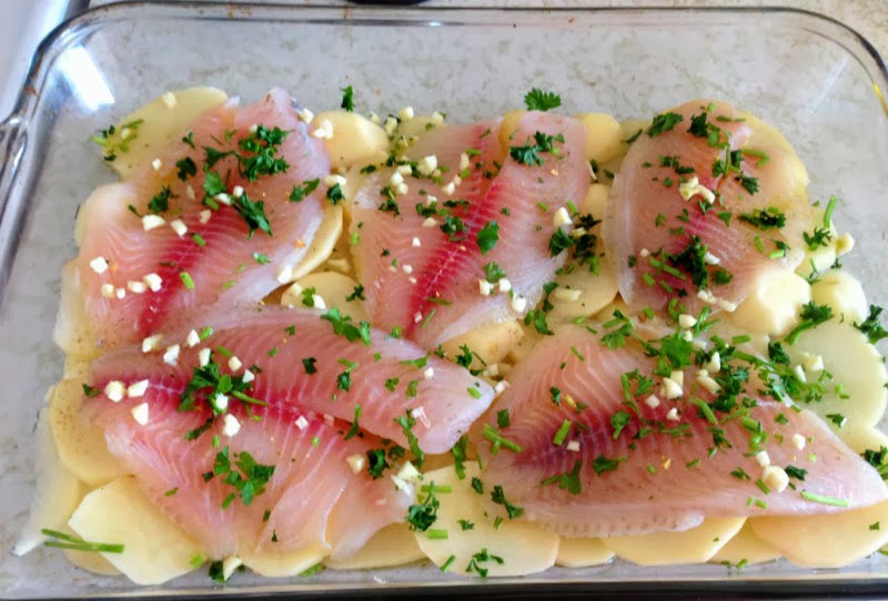 World Traveler Recipes Mediterranean Style Baked Tilapia and Potatoes