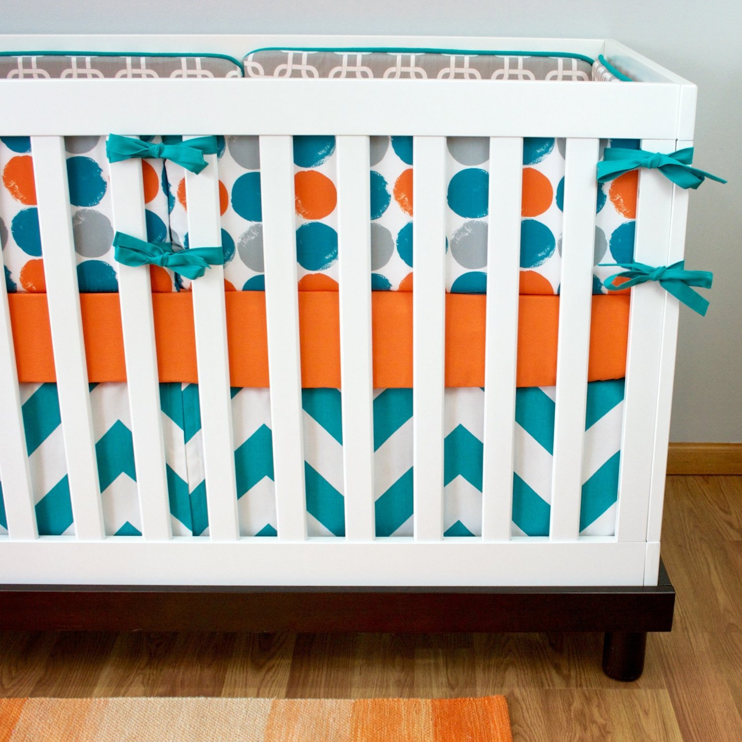 Blue and Orange Nursery Crib Sets & Bedding for Baby Girls and Boys