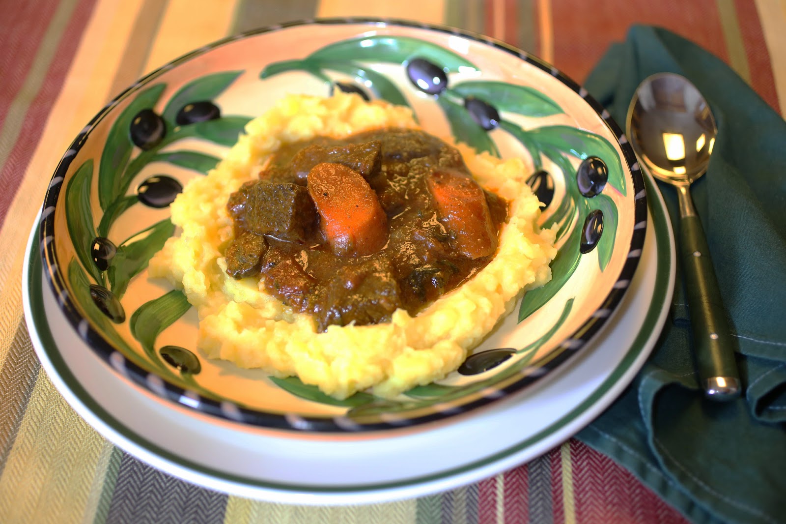 We Cook You Cook Braised Beef Stew Mediterranee Over Mashed French