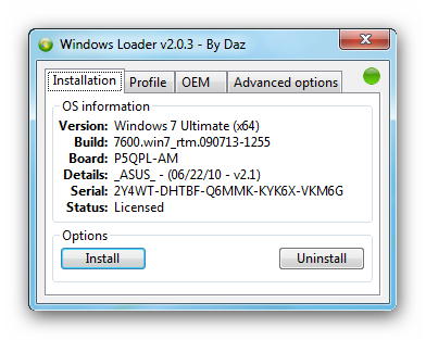 Windows 7 Loader v1.9.7-DAZ (32Bit-64Bit)