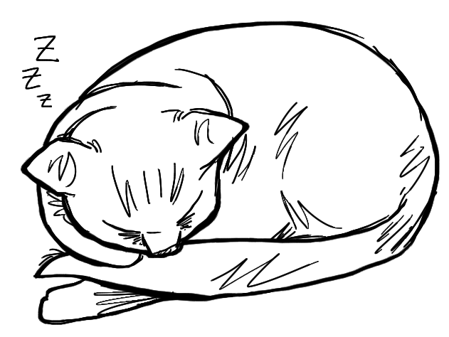 How to draw sleeping cat