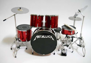 miniature drum set metalica red