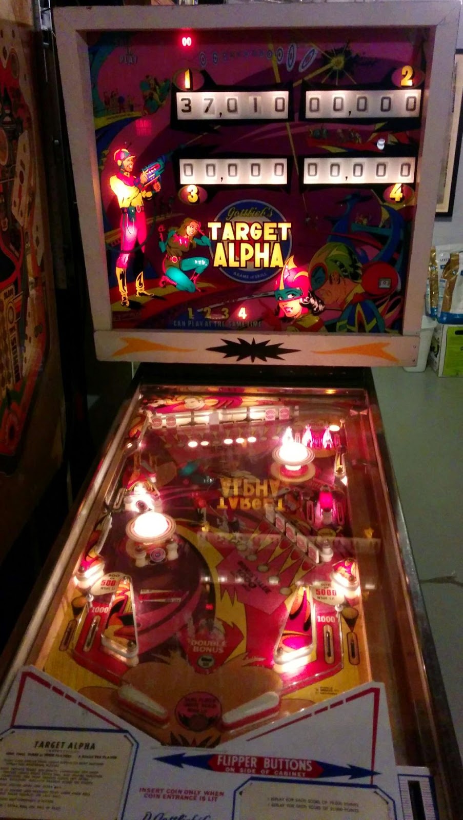 1976 Target Alpha "Gottlieb"Pinball Machine Pinball, Pinball machine
