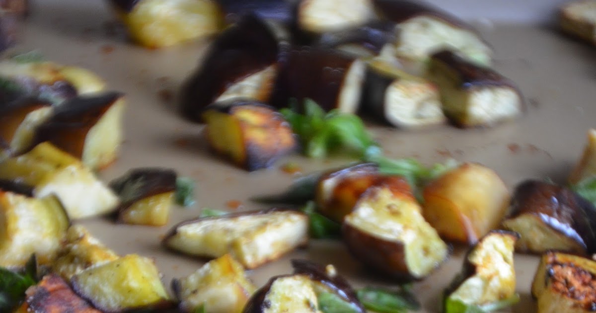 LaurenLivingLocally Roasted Eggplant with Basil