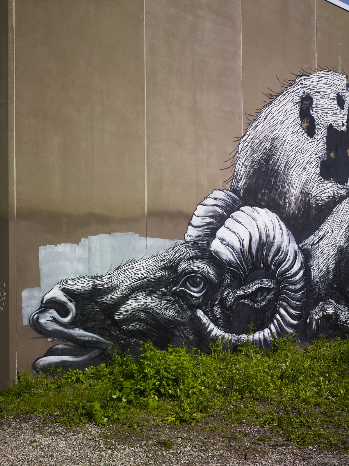 The Operable Window New Chicago Street Art ROA's Animal Murals