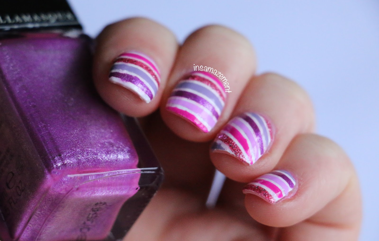 nail art design pink and purple