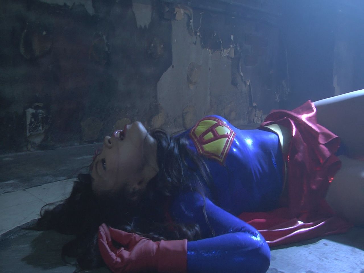 Supergirl in peril scene. 