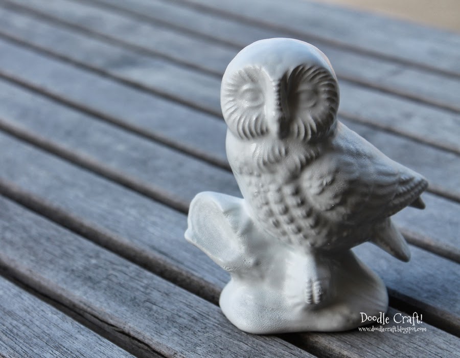 Doodlecraft Spray Paint Ceramic Owls!