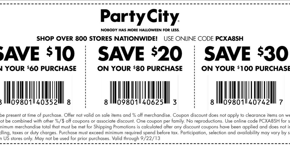 Josie's Smitty Deals: Party City Coupon $10 off $60 Purchase till 9/22