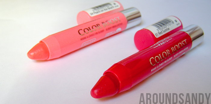 Bourjois - Color Boost 01 Red Sunrise y 04 Peach on the Beach