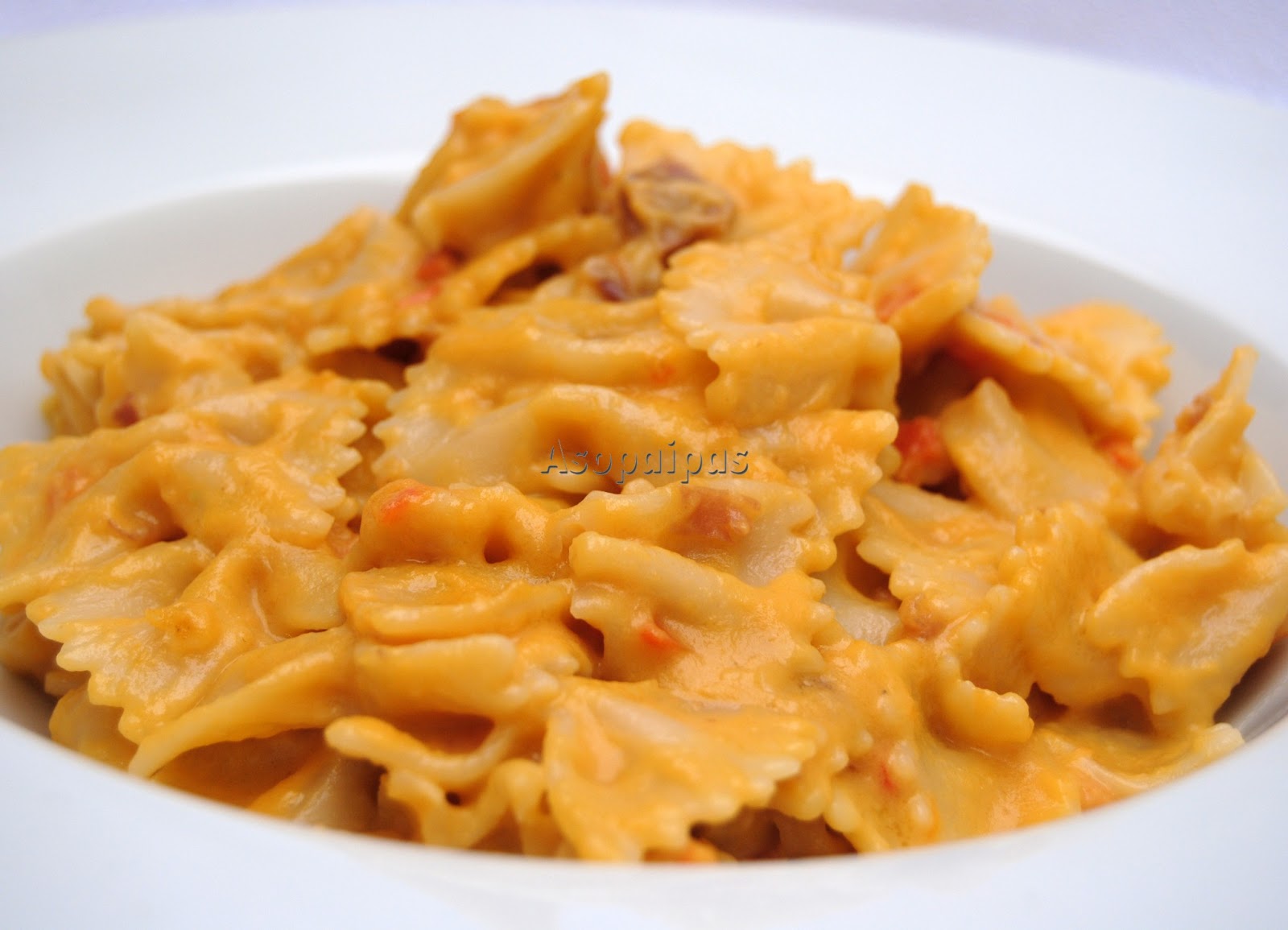 Farfalle con Calabaza y Jamón Cocido (Farfalline al Prosciutto e Zucca