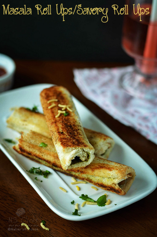 Masala Roll Ups /Savory Roll Ups Easy Evening Snack Nalini'sKitchen