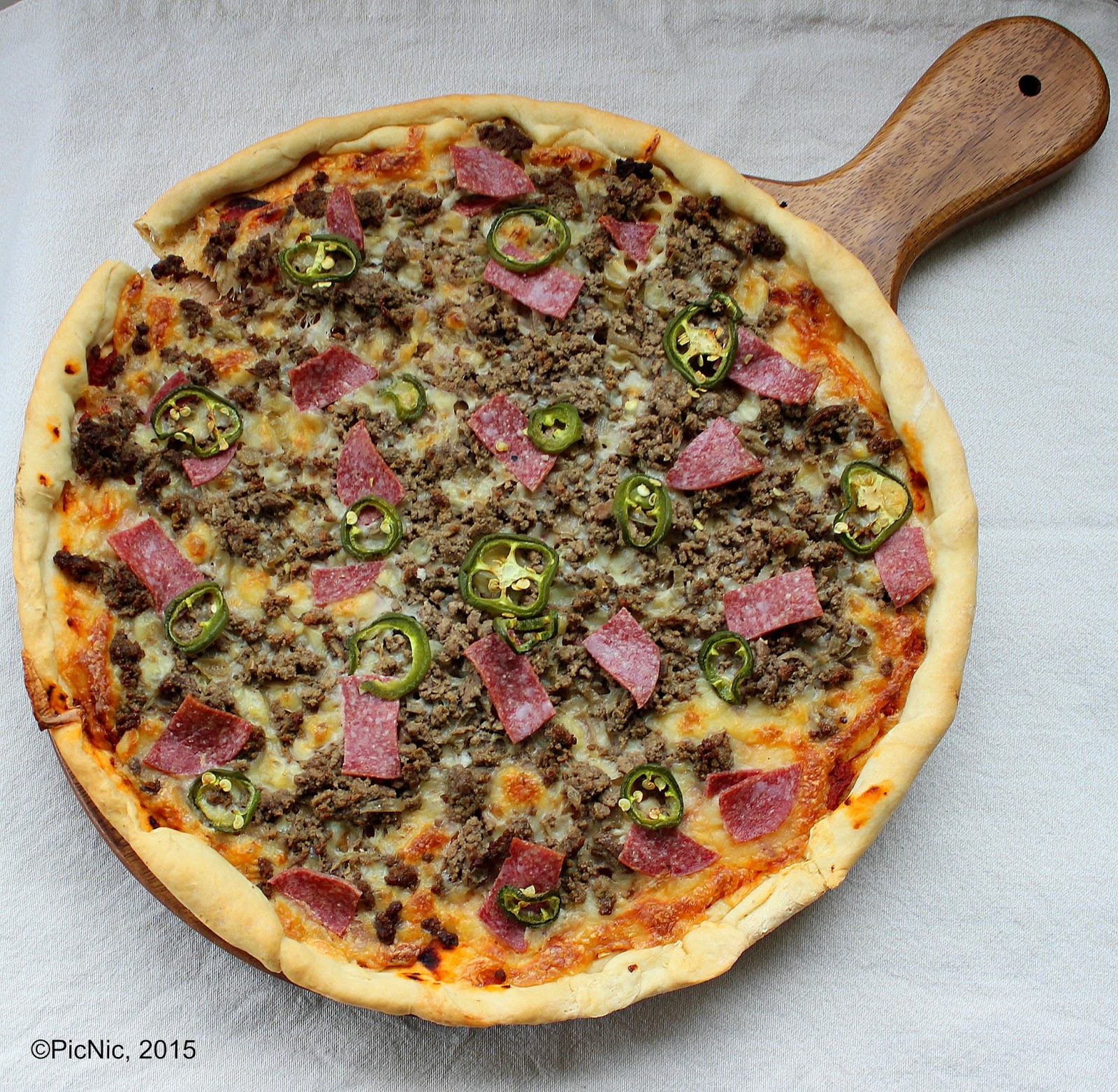 PicNic Beef, Chorizo, and Jalapeno Pizza
