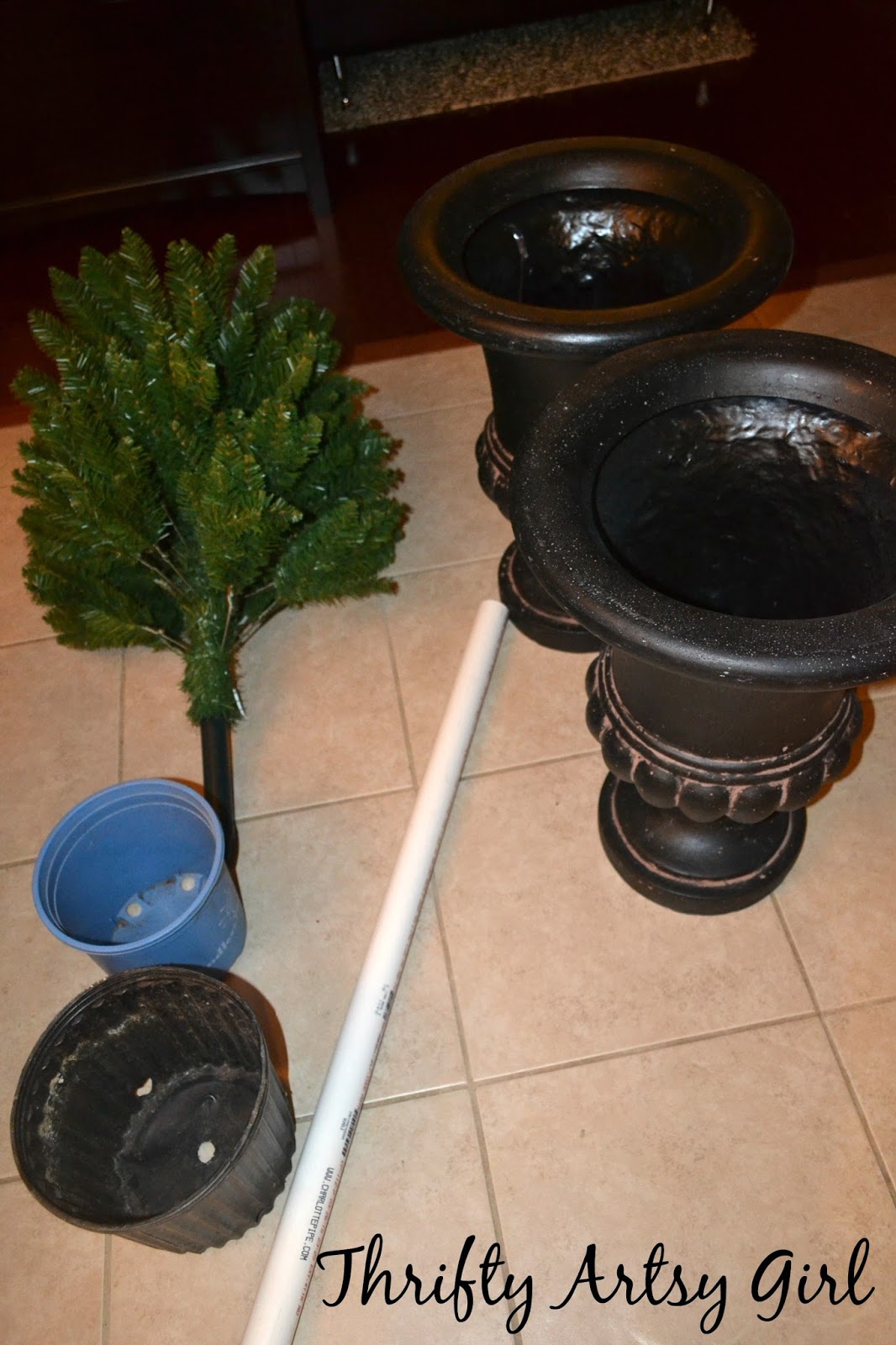 Thrifty Artsy Girl Oh Christmas Tree DIY Potted Topiary Skinny