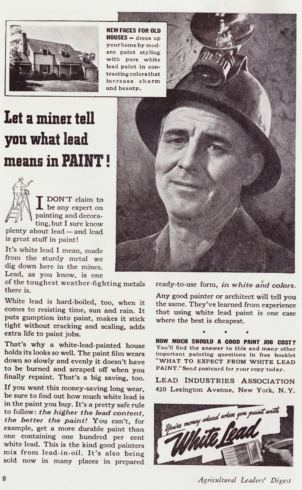 Papergreat An unfortunate 1940 advertisement for white lead paint