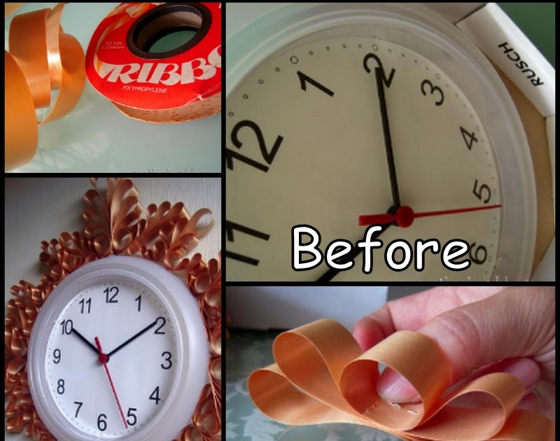 Dollar Store Crafter Sunburst Clock From Ribbon