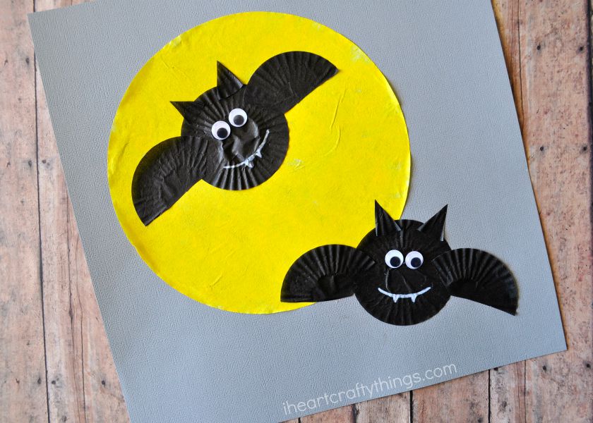 Cupcake Liner Bats Halloween Craft I Heart Crafty Things