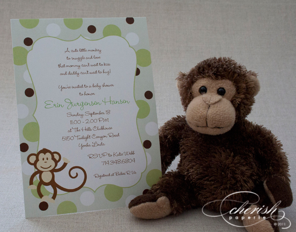 Monkey Baby Shower Invitations {Yorba Linda Invitation Designer}