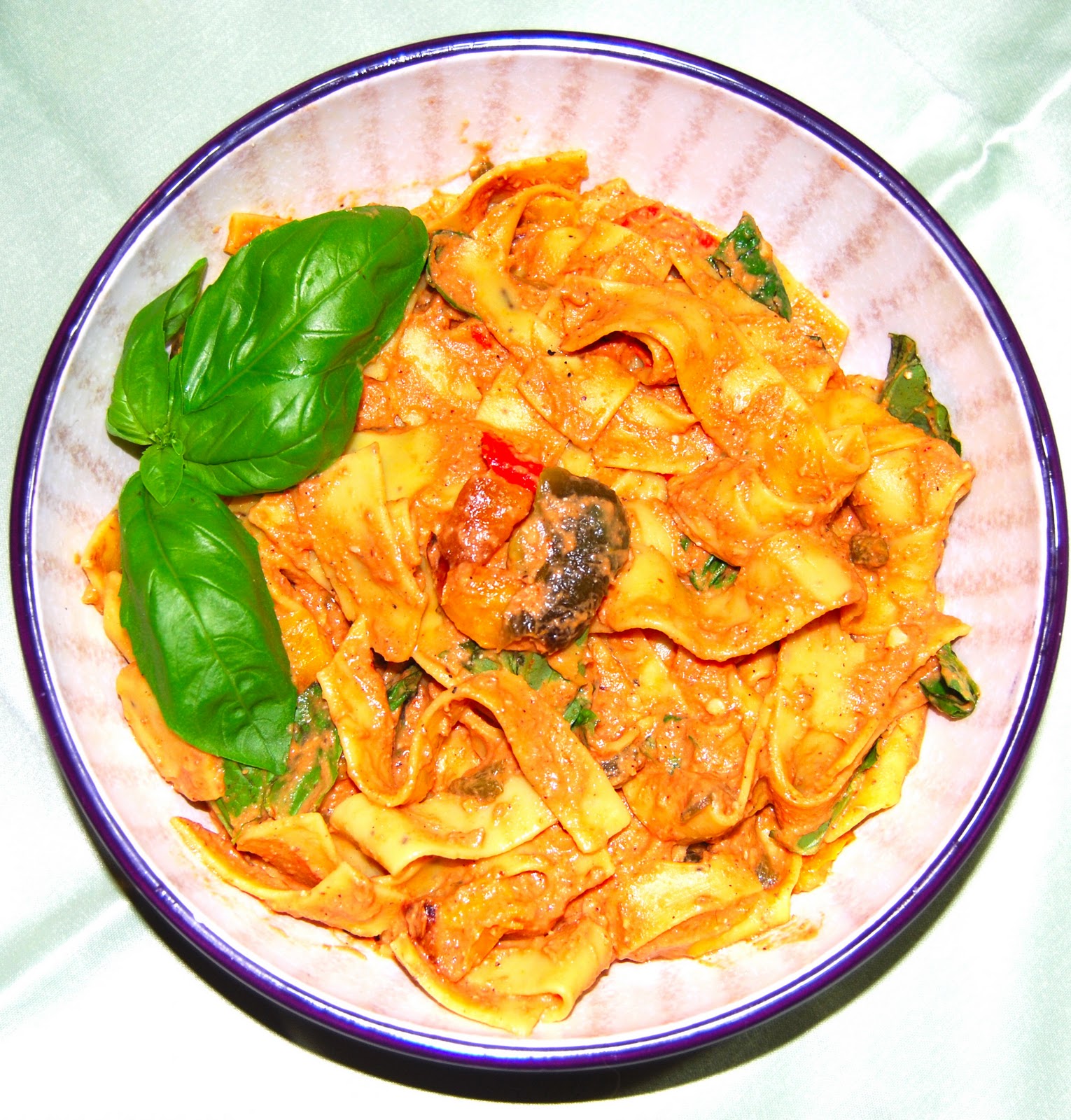 Pappardelle Pasta With Roasted Tomato Chipotle Sauce • Holy Cow! Vegan