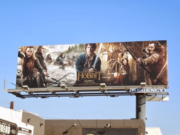 The Hobbit: The Desolation of Smaug movie billboard Melrose Avenue Hobbit The Desolation of Smaug movie billboard