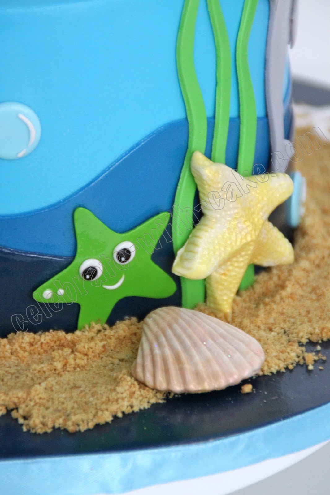 Celebrate with Cake!: Ocean Themed Sea Creatures 2 tier Cake