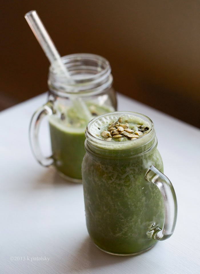 Frosty Pumpkin Seed Sweet Green Smoothie. Hydrate. Fuelup. Chill. Vegan Recipe