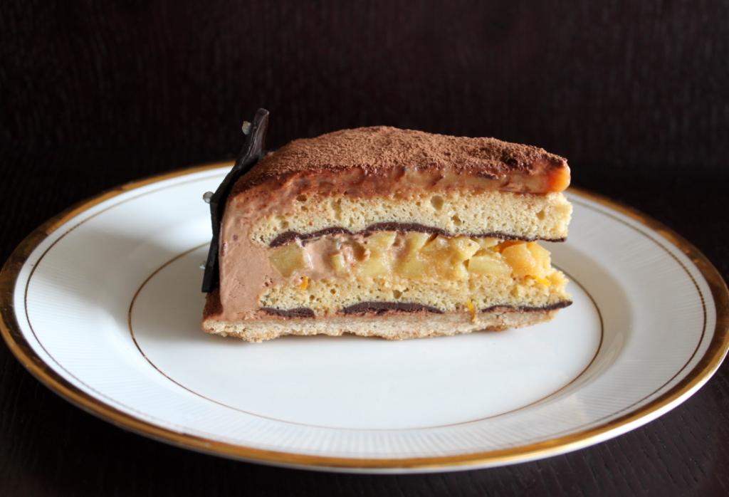 Say cheese Chocolate Mousse Cake with Apples and Caramel