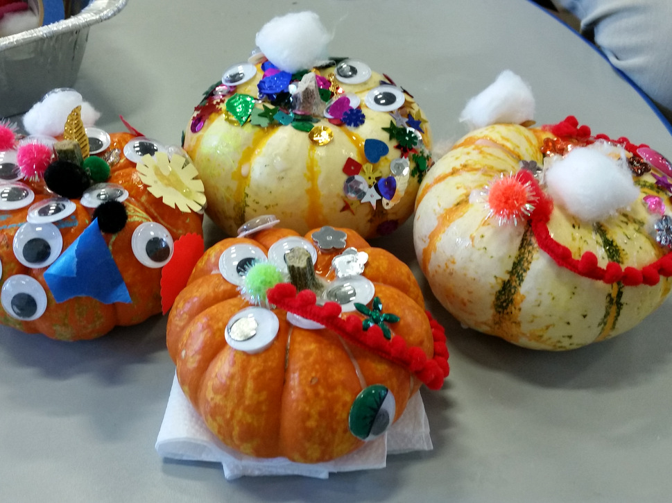 Choices For Children Decorating Pumpkins Polaroids Pizzas
