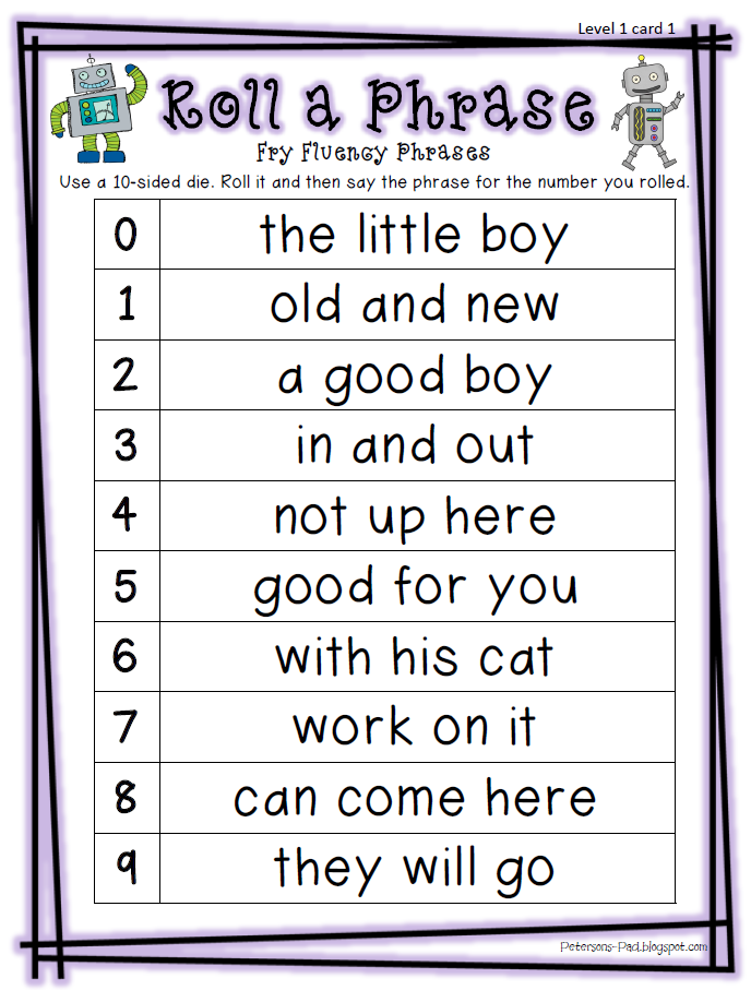 Peterson's Pad Fluency FREEBIE!