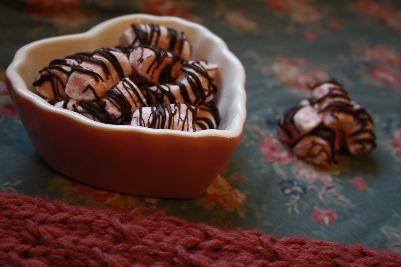 Floral Frosting Cream Cheese Mints with Dark Chocolate