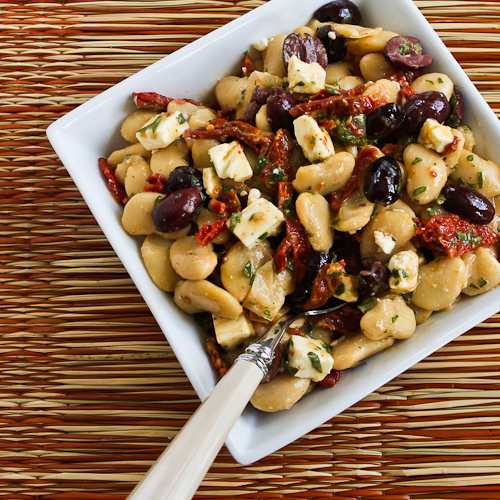 Butter Bean Salad with SunDried Tomatoes, Kalamata Olives, Feta, and