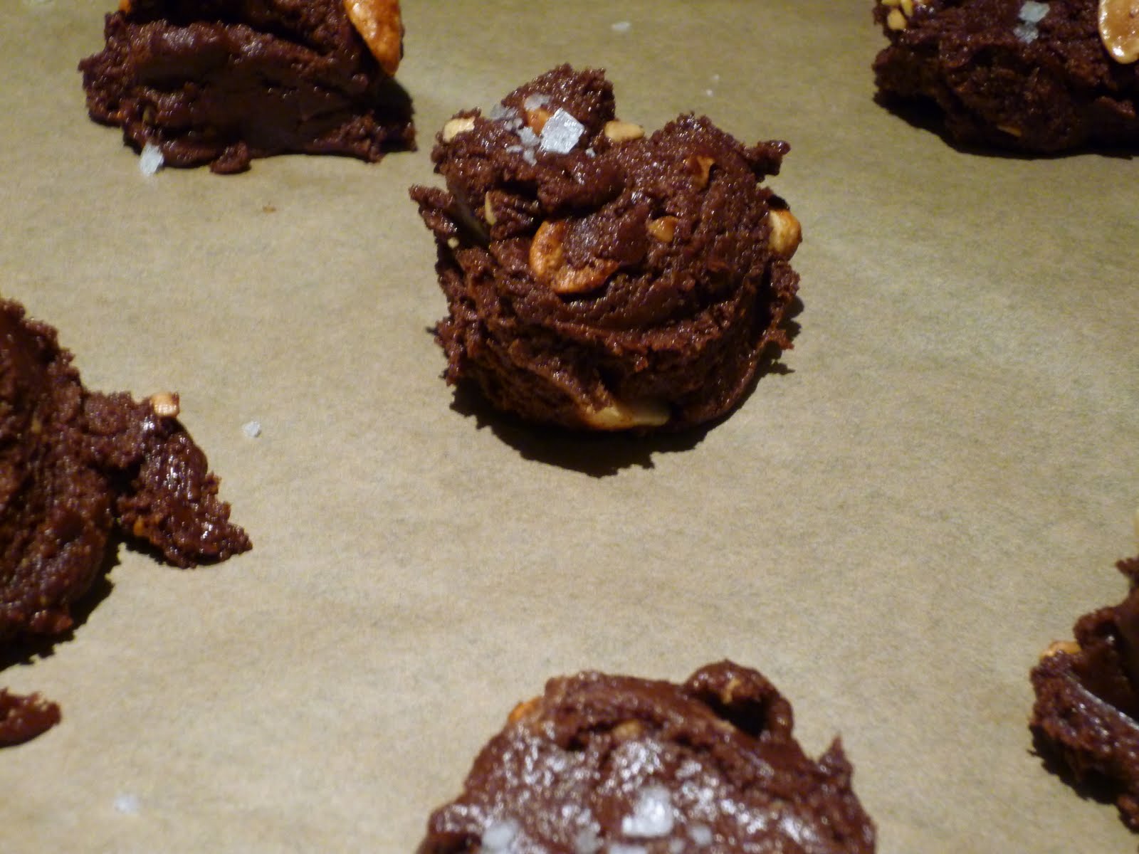 Basil and Cocoa Chocolate Peanut Butter Rock Cakes