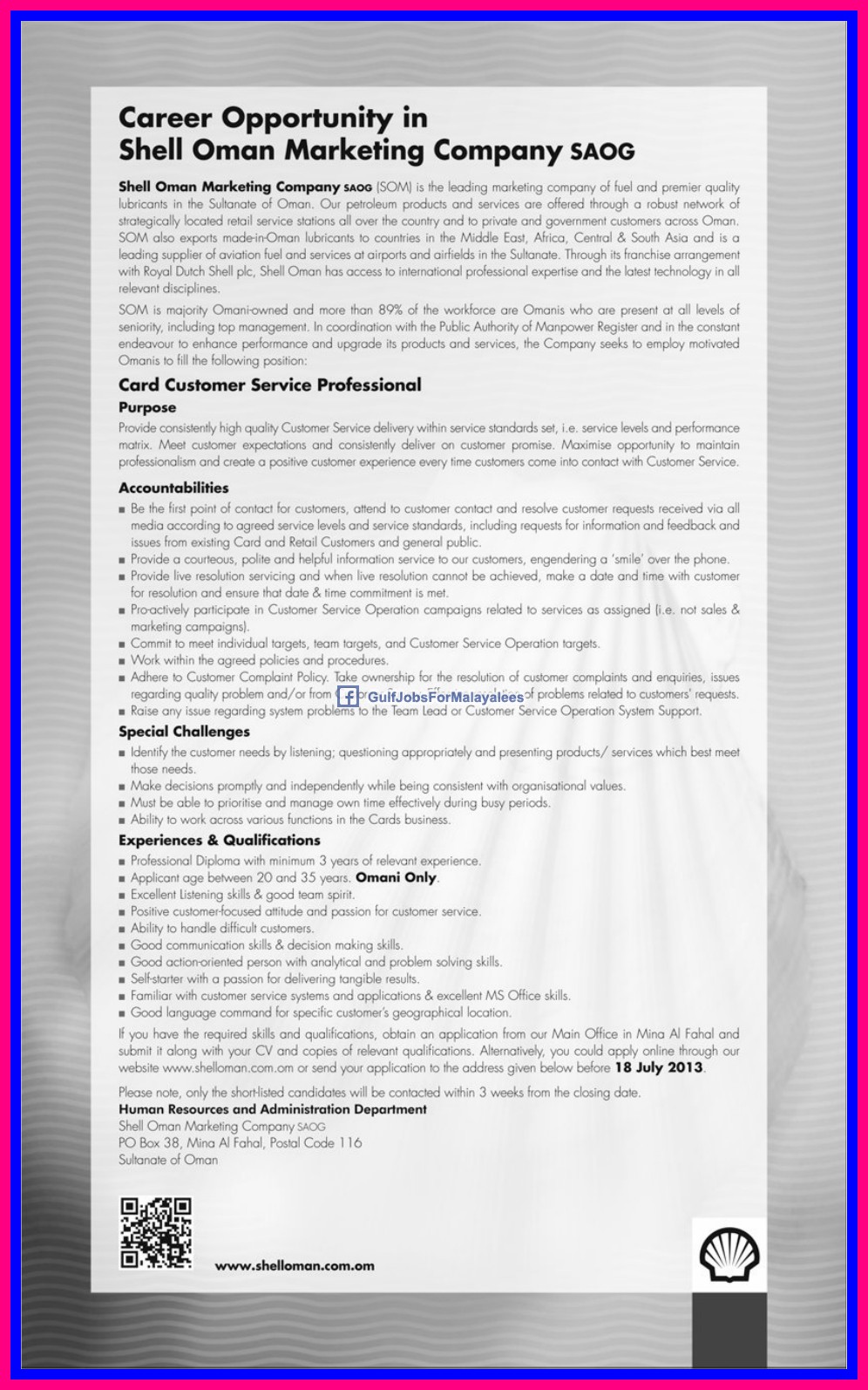 Career Opportunities In Shell Oman Marketing Company Gulf Jobs for