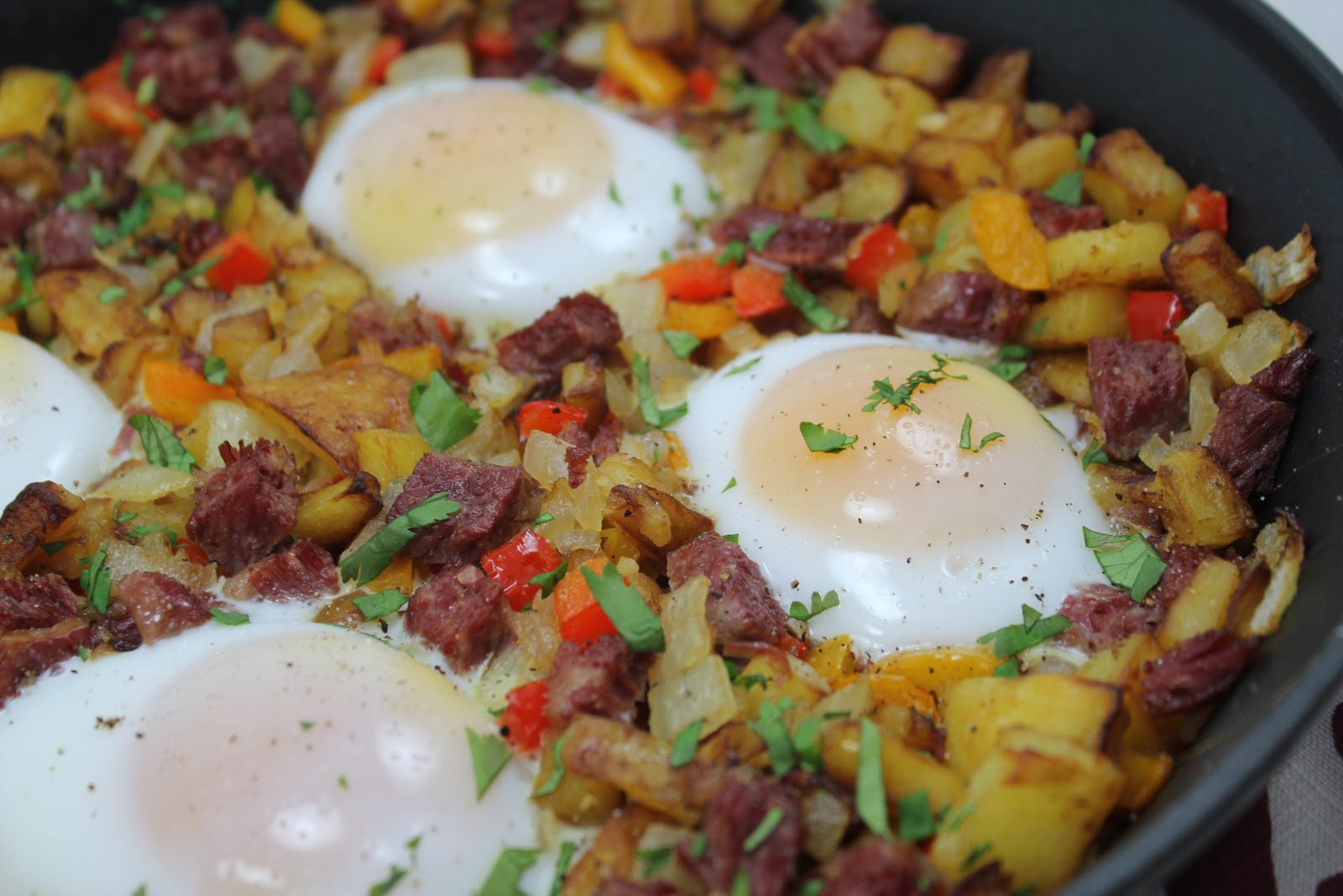 Thyme In Our Kitchen: Emeril's One-Pot Blogger Party: Baked Eggs with