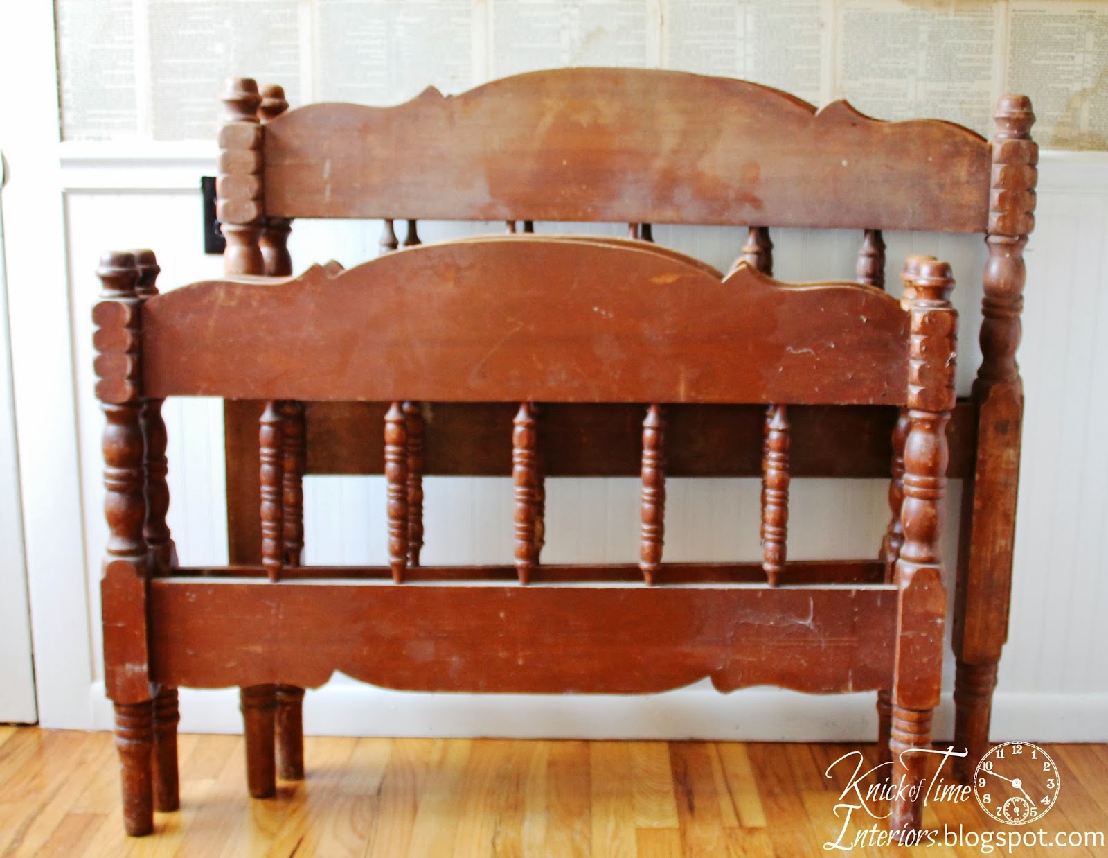 Repurposed Headboard Coat Rack & 4 Instant Art Prints Nothing Goes to