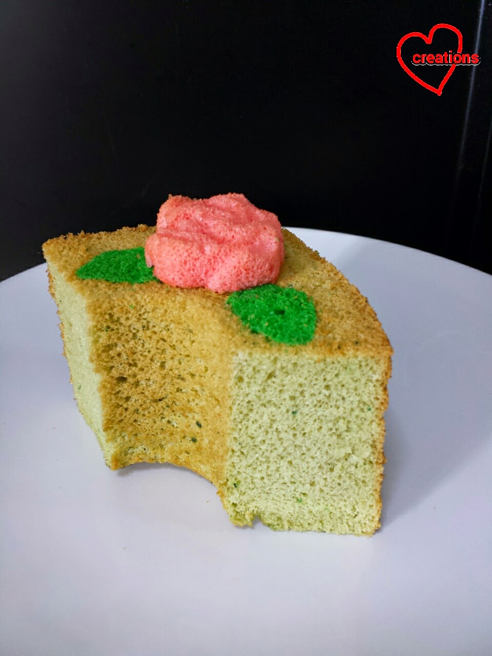 Loving Creations for You Honey Matcha Rose Chiffon Cake Loving Creations for You Honey Matcha Rose Chiffon Cake