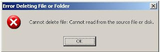 Error Message in deleting files from windows search results