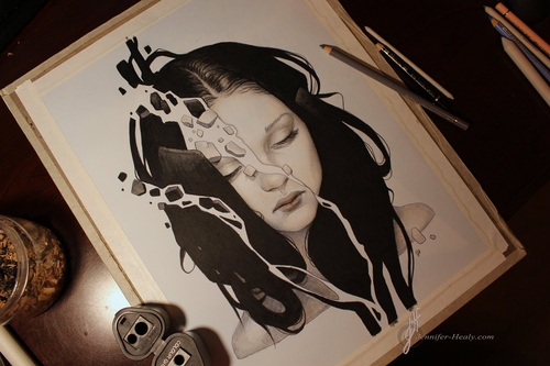 12-Depression-Jennifer-Healy-Traditional-Art-Color-Pencil-Drawings-www-designstack-co