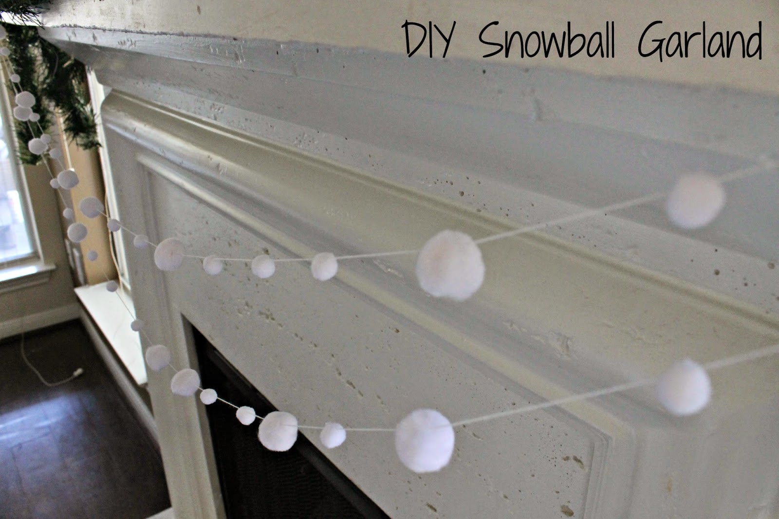 Quick and Easy Christmas Decor DIY Snowball Garland