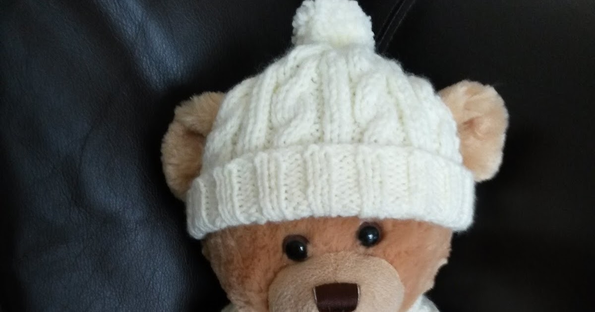 Lyns Dolls Clothes: Teddy bear aran hat and scarf