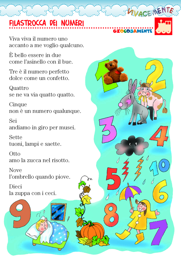 Poesie Di Natale Maestra Gemma.Vivacemente Il Giornalino Del Cuore E Della Mente Filastrocca Con I Numeri Da 1 A 10