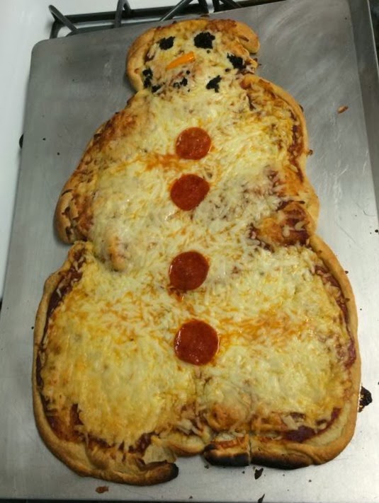 Snowman Pizza