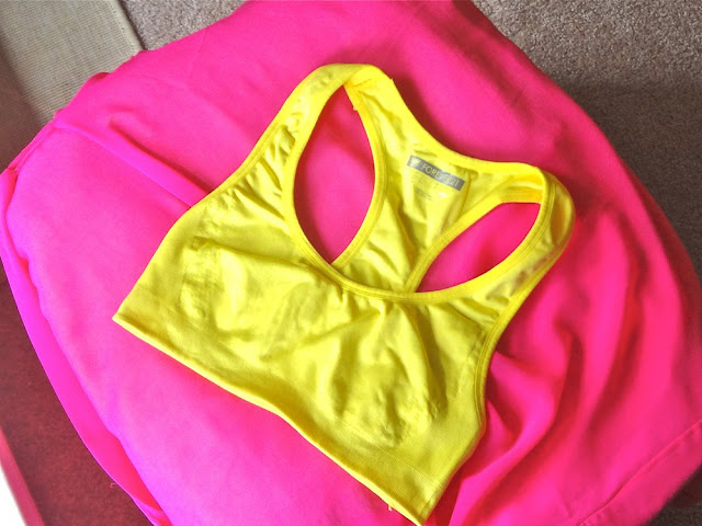 yellow forever21 sports bra